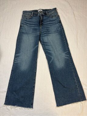 Loft- Hi Rise Women's Wide-Leg Blue Denim Jeans, size 10